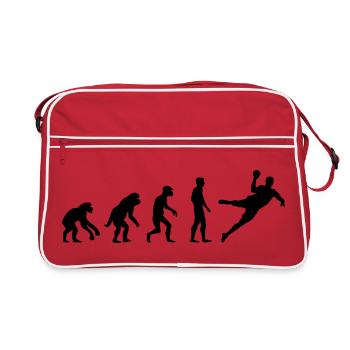 Evolution Handball lustig Design Mannschaft icon - Retro Tasche - Rot/Weiß - Vorne