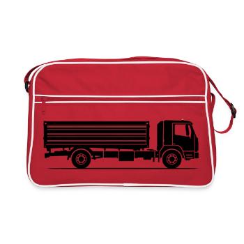 Silhouette de camion à benne basculante - Sac Retro - rouge/blanc - Devant