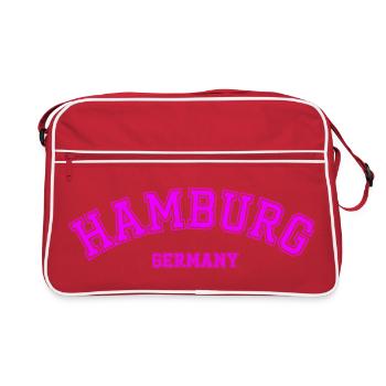 Hambourg, Allemagne, style collège ancien - Sac Retro - rouge/blanc - Devant