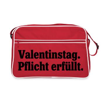 Valentine's Day duty fulfilled – Anti Valentine's Day - Retro Bag - red/white - Front