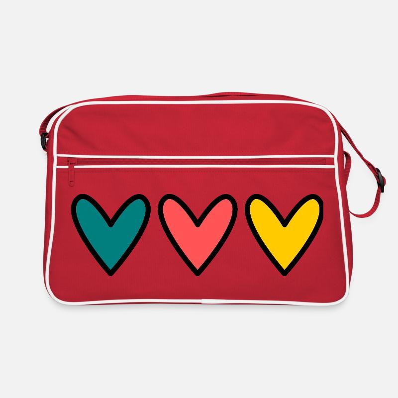 HERZ. HERZ. VALENTINSTAG. LIEBE. LIEBE. PAAR. Retro Tasche