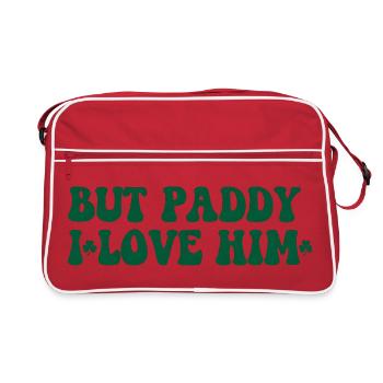 Aber Paddy Ich liebe ihn – Grüne Typografie - Retro Tasche - Rot/Weiß - Vorne