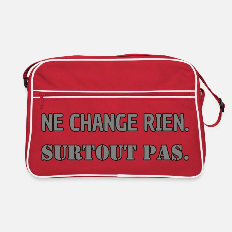 Ändert nichts. Auf keinen Fall. - Retro Tasche - Rot/Weiß