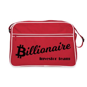 Bitcoin Silhouette Noir - Retro Bag - red/white - Front