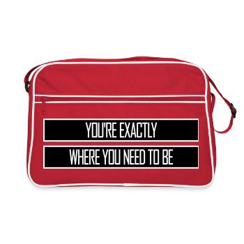 You're Exactly Where You Need To Be Inspiring - Retro Bag - red/white - Front