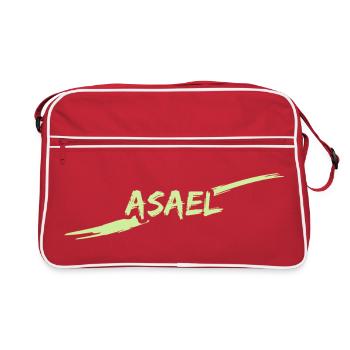 Asael als Geschenk - Retro Tasche - Rot/Weiß - Vorne