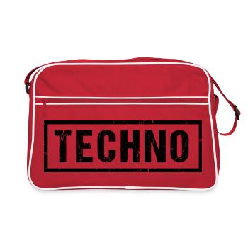 bold techno logo - Retro Bag - red/white - Front