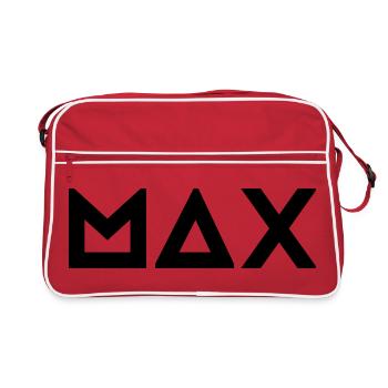Vorname Max - Retro Tasche - Rot/Weiß - Vorne