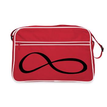 Infinity Sign Symbol - Retro Bag - red/white - Front