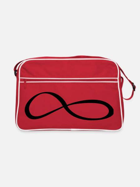 Infinity Sign Symbol - Retro Bag - red/white - Front