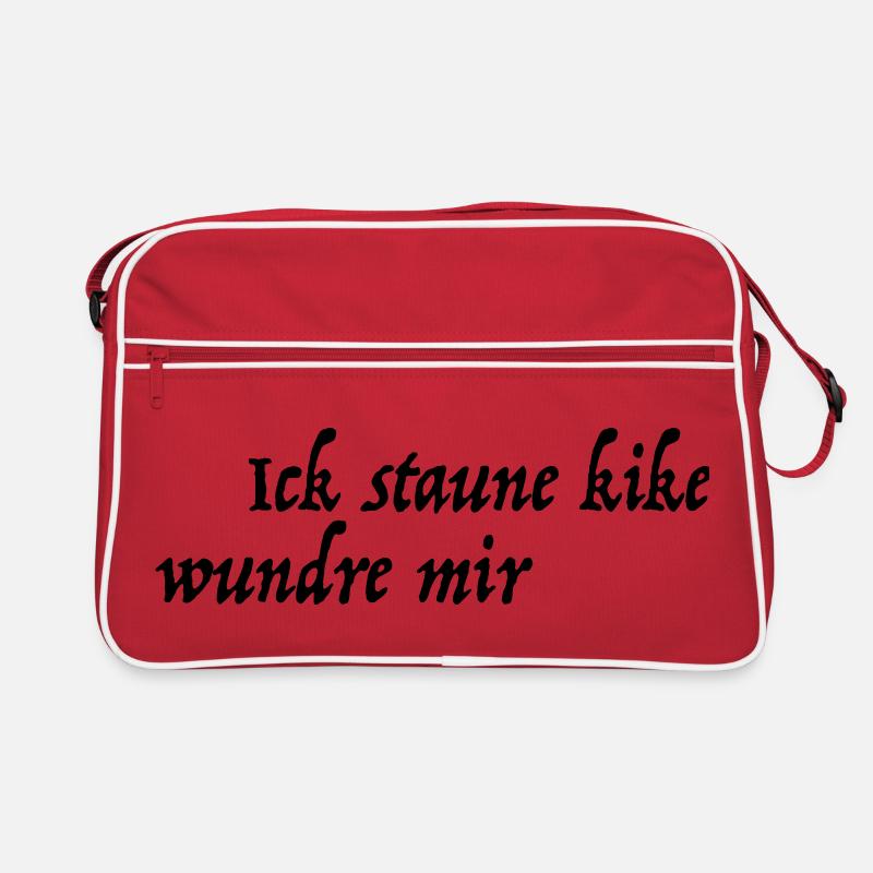 Ick staune kike wundre mir - Retro Tasche - Rot/Weiß