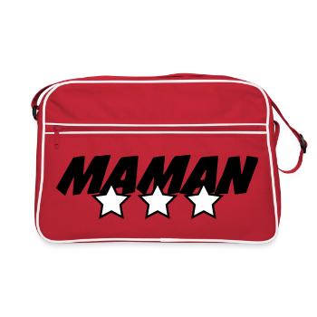 Maman d'Amour - Muttertag - Retro Tasche - Rot/Weiß - Vorne