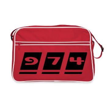 Design 974 - La Réunion - Sac Retro - rouge/blanc - Devant
