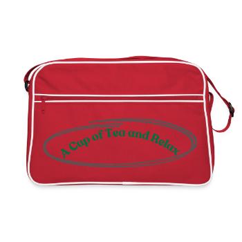 Tee und Entspannung Vintage Design - Retro Tasche - Rot/Weiß - Vorne