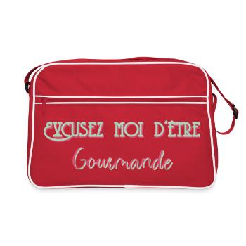 Excuse me for being greedy - Retro Bag - red/white - Front