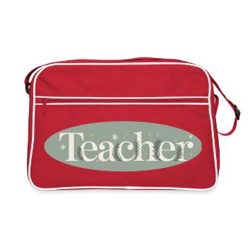 Enseignant d’hiver Lettrage Branches de sapin - Sac Retro - rouge/blanc - Devant