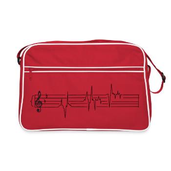Musique Partitions Notes Battements de cœur Musiciens - Sac Retro - rouge/blanc - Devant