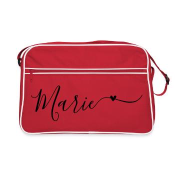 Prénom de famille Marie Prénom décoratif - Sac Retro - rouge/blanc - Devant