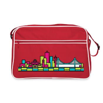 Halifax City Skyline Citadel Hill Modern Art - Retro Bag - red/white - Front