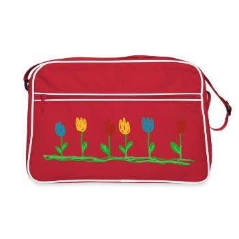 Fleurs de jardin Jardinier Jardinier Nature Massif de fleurs - Sac Retro - rouge/blanc - Devant