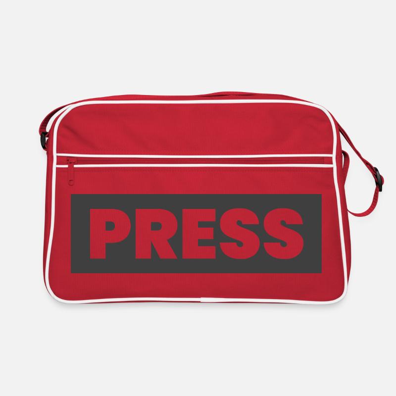 Conception de la presse en disant « PRESS » Journalistes d’information Sac Retro