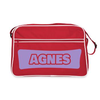 AGNES Typo-Lavender Lettering - Retro Bag - red/white - Front