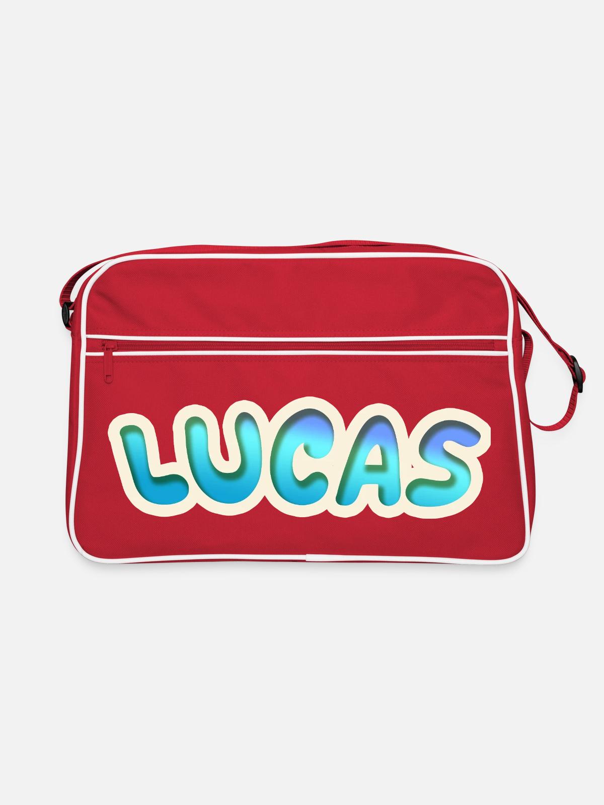 Lucas als Beruf - Retro Tasche - Rot/Weiß - Vorne