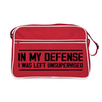 Pour Ma Défense On M'a Laissé Sans Surveillance - Sac Retro - rouge/blanc - Devant