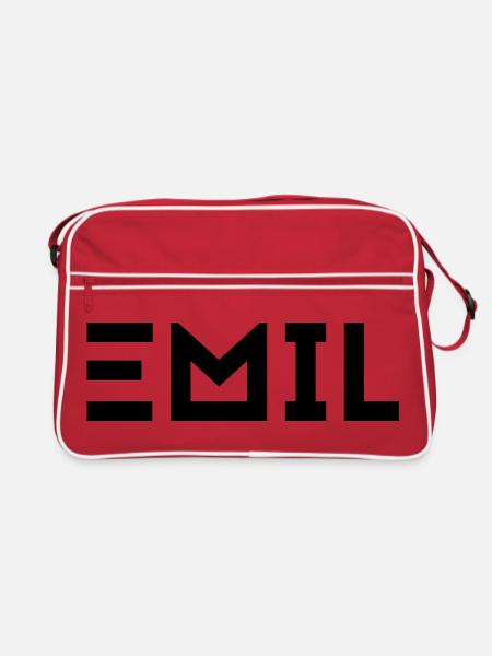 First name Emil - Retro Bag - red/white - Front