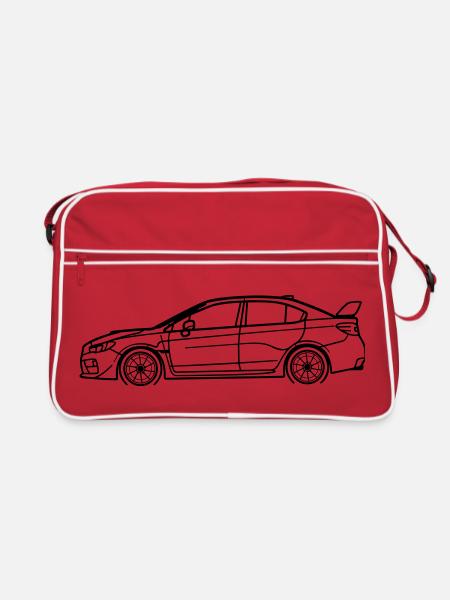 WRX Line Silhouette – Turbo Rally Art - Retro Tasche - Rot/Weiß - Vorne