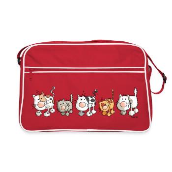 Chats drôles - Chat - Sac Retro - rouge/blanc - Devant