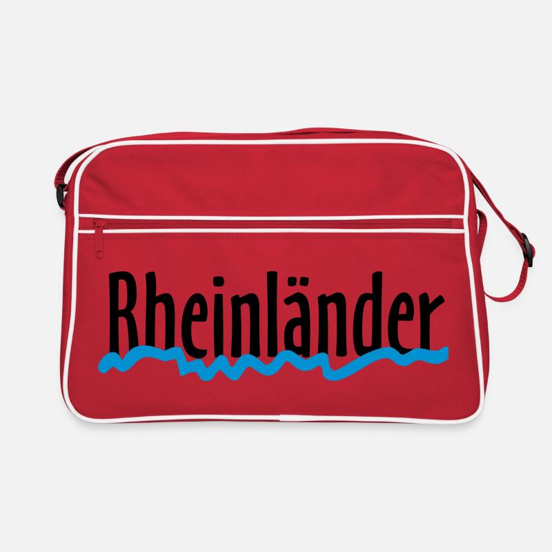 Rheinländer - Die Leute vom Rhein - Retro Tasche - Rot/Weiß