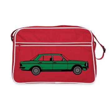MB W123 ,Youngtimer ,Oldtimer, seitlich ..(25) - Retro Tasche - Rot/Weiß - Vorne