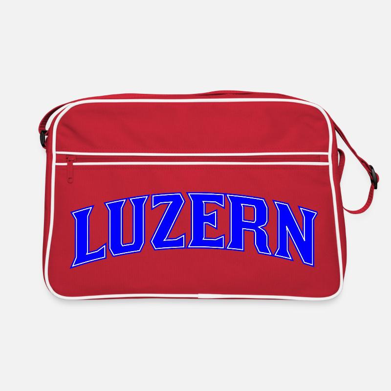Lucerne Neon Lettering Blue Retro Bag