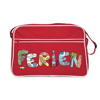 Ferien Urlaub - Retro Tasche - Rot/Weiß - Vorne