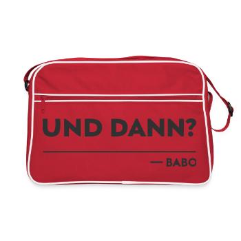 « Et ensuite ? - « babo » Sect Dicant T-shirt / Hoodie Fa - Sac Retro - rouge/blanc - Devant