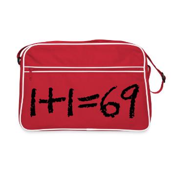 1+1 = 69 (AMOUR) - Sac Retro - rouge/blanc - Devant