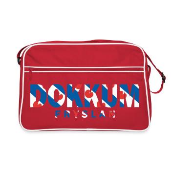 Chemise, sweat à capuche, sac Dokkum Friesland Fryslan Flag - Sac Retro - rouge/blanc - Devant