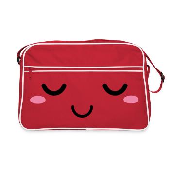 Visage Rêveur Kawaii - Sac Retro - rouge/blanc - Devant