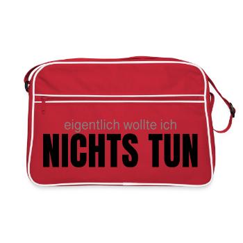 Eigentlich wollte ich nichts tun – Shirt - Retro Tasche - Rot/Weiß - Vorne