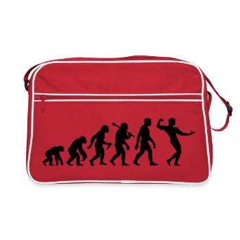 Bodybuilding Evolution Bodybuilder Muskelsport - Retro Tasche - Rot/Weiß - Vorne