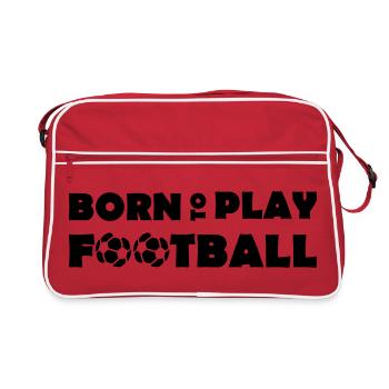 Born to play Football - Retro Tasche - Rot/Weiß - Vorne