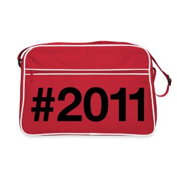 2011 Jahrgang 15 Jahre 15. Geburtstag - Retro Tasche - Rot/Weiß - Vorne