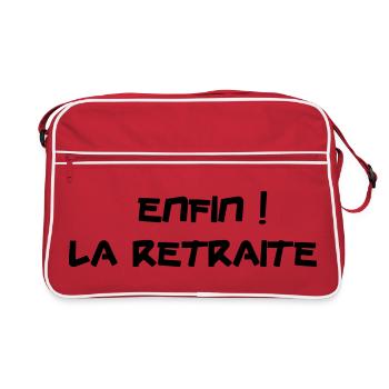 Finally! Retirement - Retro Bag - red/white - Front