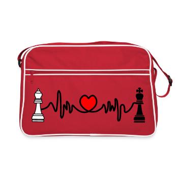 Chess cardio king black and queen white - Retro Bag - red/white - Front