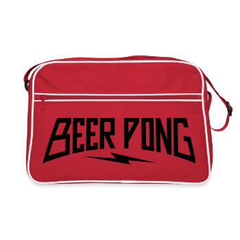 Beer Pong Lightning - Retro Tasche - Rot/Weiß - Vorne