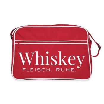 Whisky et viande – Dégustez tranquillement - Sac Retro - rouge/blanc - Devant
