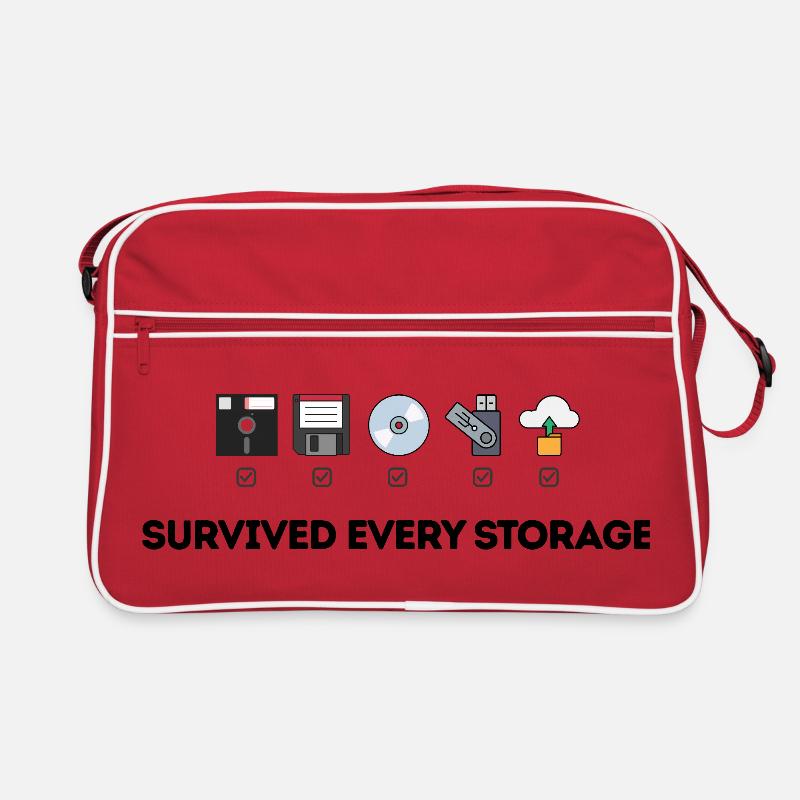 Entwicklung der Datenspeicherung – Tech-Ikonen Retro Tasche