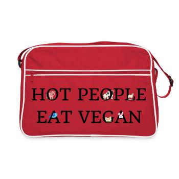 Les personnes sexy mangent végane - Sac Retro - rouge/blanc - Devant