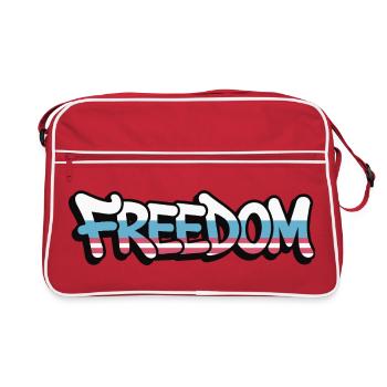 Freedom Typography Statement Design - Retro Bag - red/white - Front